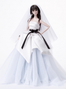 Fashion Handmade Quinceanera Doll White Tulle Wedding Dress For Quinceanera Doll