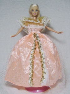 Gorgeous Light Orange Gown Handmade Dress For Quinceanera Doll