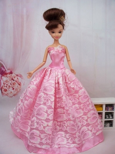 Popular Ball Gown Pink Quinceanera Doll Dress