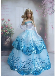 Pretty Sequin Over Skirt Made To Fit The Quinceanera Doll