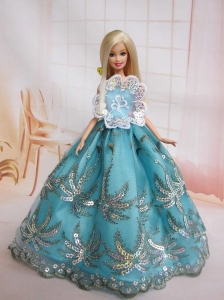 The Most Amazing Blue Dress With Sequins Made To Fit The Quinceanera Doll