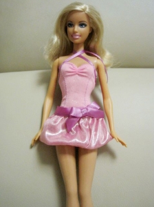 Beautiful Printing Short Pink Quinceanera Doll Dress