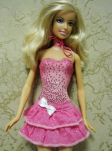 Elegant Beading Short Hot Pink Quinceanera Doll Dress