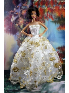 Lace Sweet White Princess Dress For Quinceanera Doll Dress