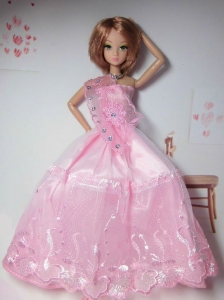 New Arrival Pink Dress With Tulle Made To Fit The Quinceanera Doll
