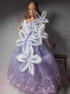 Pretty Party Clothes Lilac Beautiful Dress Tulle For Quinceanera Doll