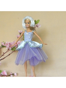 Sweet Lilac Lace Fashion Party Clothes Fashion Dress For Quinceanera Doll