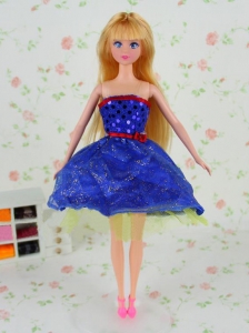 The Most Amazing Royal Blue Dress With Tulle Made To Fit The Quinceanera Doll