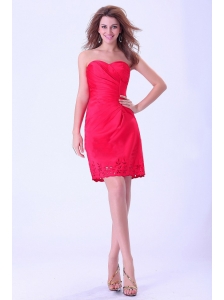 Coral Red Prom / Cocktail Dress Sweetheart Mini-length For Club