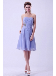 Lilac Chiffon A-line Prom Dress Knee-length