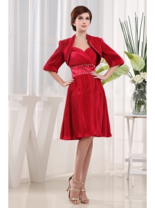 A-line Sweetheart Wine Red Mother Of The Bride Dress Chiffon Ruch