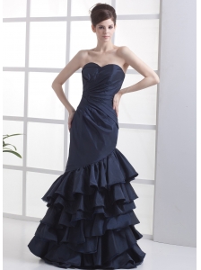 Mermaid Navy Blue Sweetheart Neckline Floor-length 2013 Prom Dress