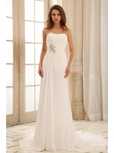 2013 Simple Empire Princess Wedding Dress With Beading and Ruch In Outdoor