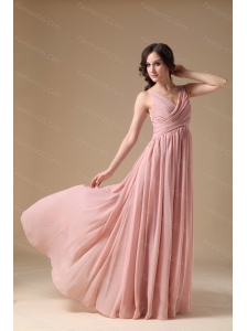 2013 Long Baby Pink V-neck Chiffon  Dama Dress On Sale