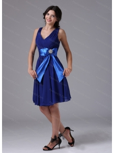 Discount Peacock Blue For 2013 Dama Dresses for Quinceanera With Sash