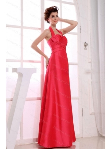 Halter Red Floor-length Taffeta Dama Dress 2013