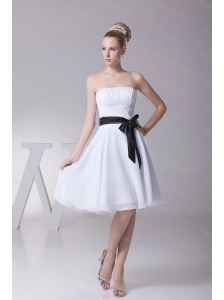 Strapless Chiffon White Short 2013 Dama Dresses