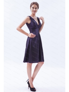 Beading Taffeta V-neck  Empire Dama Dress 2013