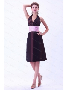 Halter Taffeta Short V-neck 2013 Dama Dresses On Sale