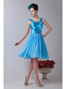 Ruch Aqua Blue Straps Knee-lengt 2013 Short Dama Dresses