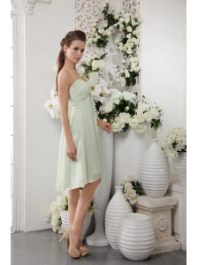 Short Empire Apple Green Strapless Dama Dresses