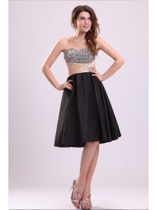 Discount A-line Sweetheart Knee-length Beading Taffeta Prom Dress
