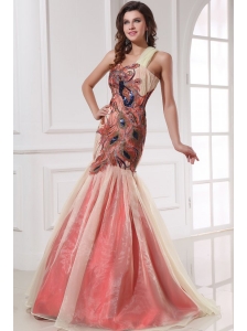 Mermaid One Shoulder Floor-length Prom Dress with Appliques