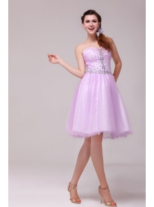 A-line Lavender Sweetheart Beading Prom Dress for Summer