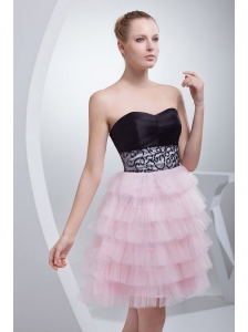 Sweetheart A-line Sweetheart Mini-length Beading Prom Dress with Side Zipper