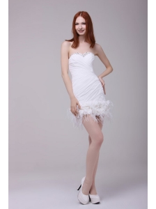 Sexy Short Mini-length Cocktail Dress with Beaded Ruche