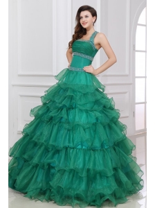 Halter Top Neck Beading and Ruffles Layered Quinceanera Dress