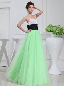 Apple Green Sweetheart Floor-length Sequins Apple Green Prom Dress
