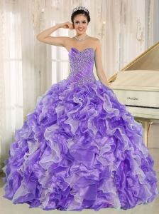 Beaded and Ruffles Custom Made For 2013 Purple Quinceanera Dresses