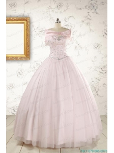 Light Pink  Beading Pretty Quinceanera Dresses for 2015