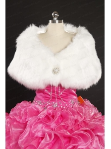 2014 Luxurious Rabbit Fur Party Wraps in White