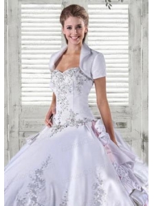Luxurious Taffeta Quinceanera Jacket  Wedding in White