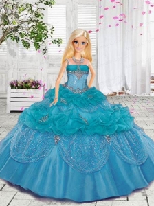 Beading And Pick-ups Quinceanera Dress For Quinceanera Doll In Blue