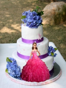 Hot Pink Quinceanera Dress For Quinceanera Doll With Ruffled Layers
