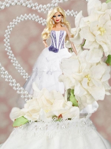 White Quinceanera Dress For Quinceanera Doll With Flower