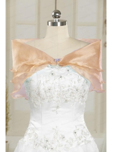 Champagne Open Front Organza Beading Shawls for Wedding