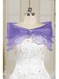 Lavender Organza Beading Shawls for Wedding