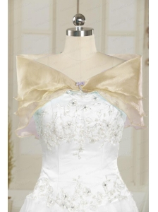 Organza Beading Champagne Fall Shawls for Wedding