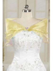 Yellow Organza Beading 2014 Shawls with Beading