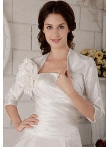 Beautiful Hand Made Flowers Jacket in White