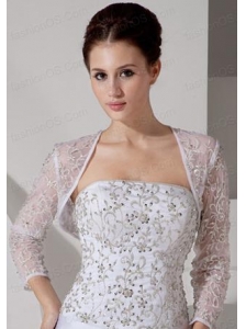 Embroidery 3/4 Sleeves Jacket With Lace