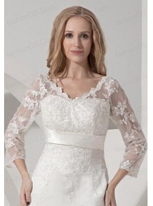 Embroidery 3/4 Sleeves Jacket With Tulle