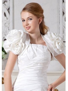 Gorgeous Hand Made Flowers Jacket in White