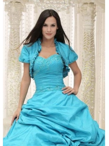 Elegant Teal Quinceanera Jacket Open Front For 2014