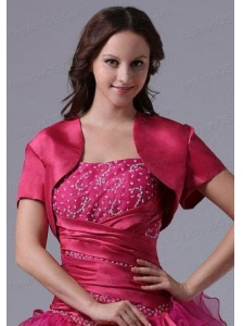 2015 Brand New Style Fuchsia Open Front Quinceanera Jacket