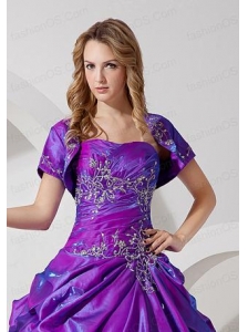 Unique and Affordable Open Front Quinceanera Jacket in Purple For 2015